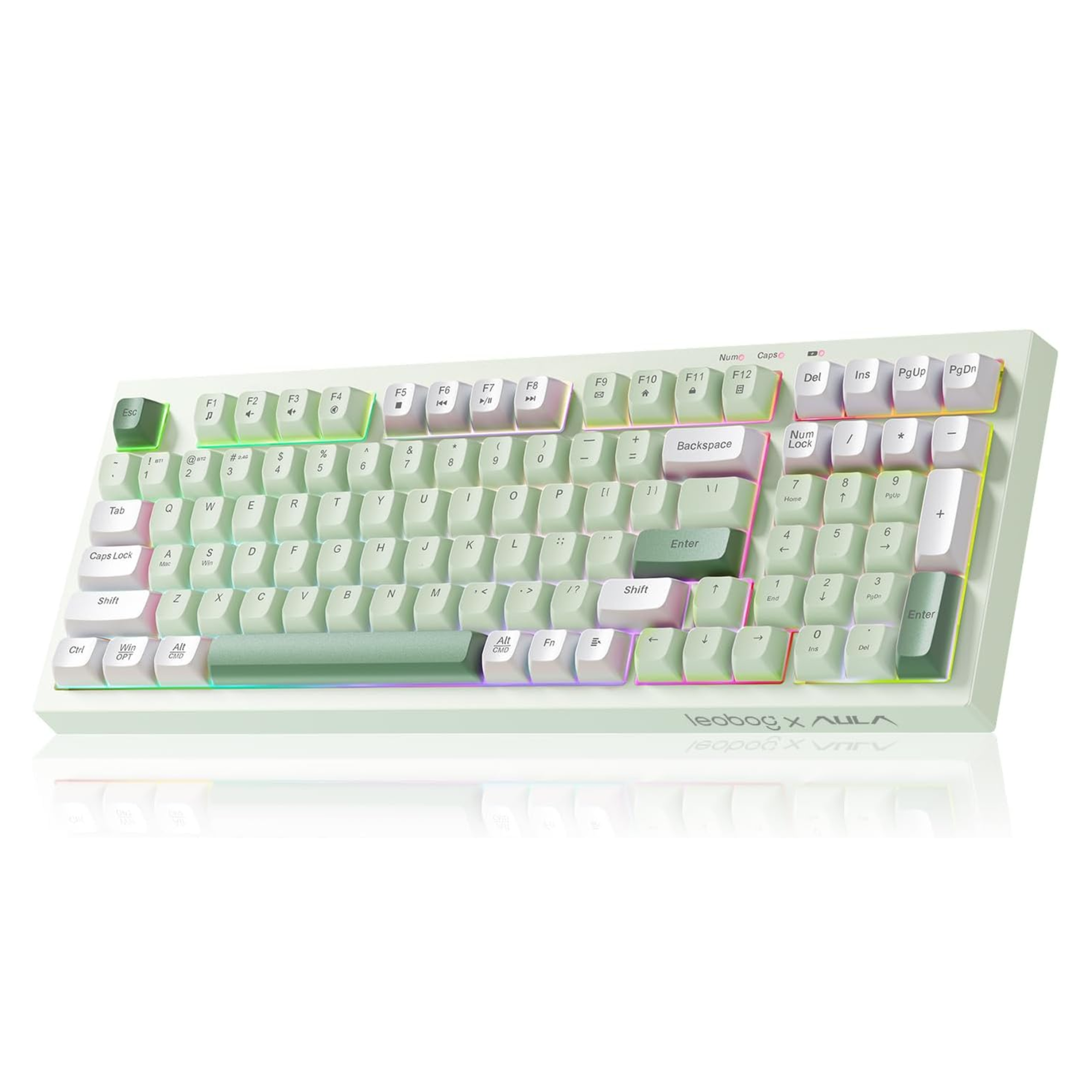 Keyboard with gradient keycaps on a white background