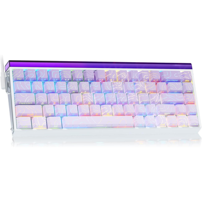 Colorful keyboard with gradient keys on a white background

